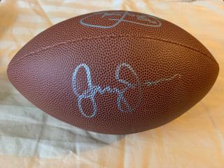 Jerry Jones Autographs Dallas Cowboys Emmitt Smith Signature Wilson Football