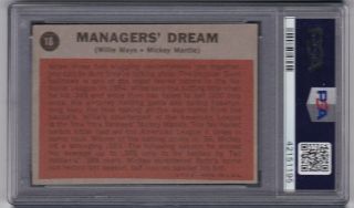 1962 Topps 18 MANAGERS DREAM MICKEY MANTLE WILLIE MAYS PSA 3 VG Baseball Card 2