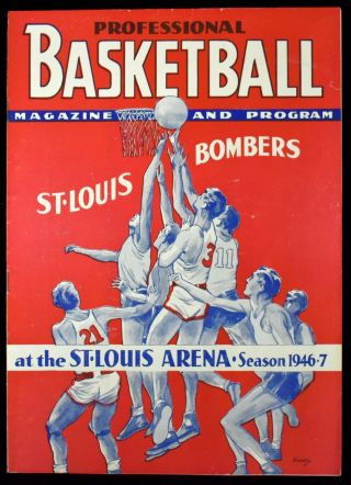 1946 - 47 St.  Louis Bombers V Boston Celtics Basketball Program 1st Year Baa Nba