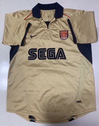 5/5 Nike Arsenal 2001/2002 Sega Away Gold Kit Size M