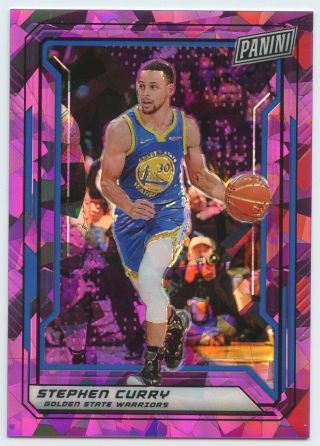 Stephen Curry 2019 Panini The National Vip Prizm Cracked Ice Pink 47/99 Warriors