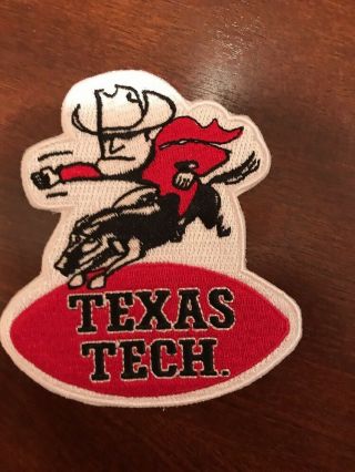 Tt Texas Tech Red Raiders Vintage Embroidered Iron On Patch Nos) 4 " X3.  5 "