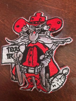 Tt Texas Tech Red Raiders Vintage Embroidered Iron On Patch Nos) 3” X 2.  5”