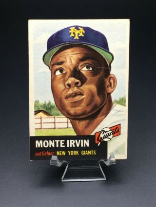 1953 Topps Baseball Monte Irvin Hof Gd 62 York Giants Set Break