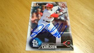 Dylan Carlson St.  Louis Cardinals Auto Autograph Signed 2016 Bowman 1st Card