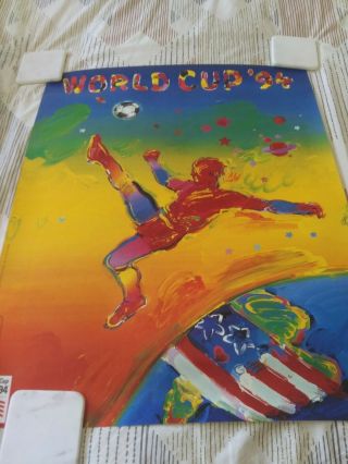 1994 World Cup Peter Max Poster - - 1st Printing - -