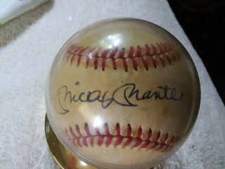 Mickey Mantle Single Signed Baseball Autographed Auto Jsa Loa Ny Yankees Hof