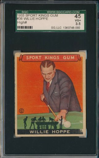 1933 Sport Kings Gum 36 Willie Hoppe,  High - Sgc 45 Vg,  3.  5 (svsc)