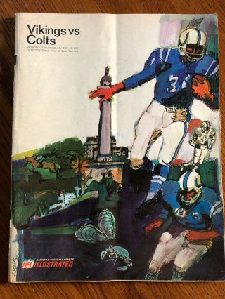 Oct 22,  1967 Baltimore Colts Vs Minnesota Vikings Nfl Illustrated Program