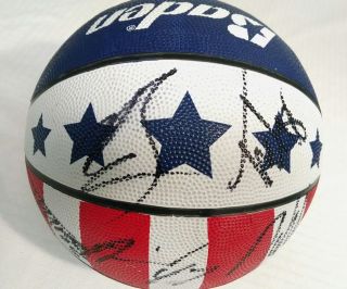 Harlem Globetrotters Signed Autographed Basketball Red Blue Sports Collectible