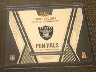 JOSH JACOBS 2019 DONRUSS ELITE PEN PALS AUTO ON CARD RC,  3 Card Raiders Bonus”Lot 4