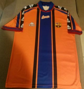 Barcelona soccer jersey away Hristo Stoichkov 8 season 1997 size L good cond 3