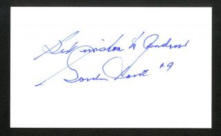 Gordie Howe Hof Detroit Red Wings Hand Signed Autograph Auto 3x5 Index Card