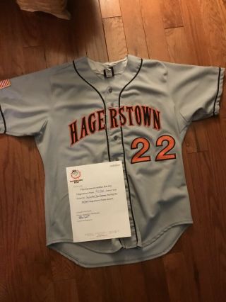 2003 Hagerstown Suns Trey Lunsford Sf Giants Game Worn Jersey W/coa Size 48