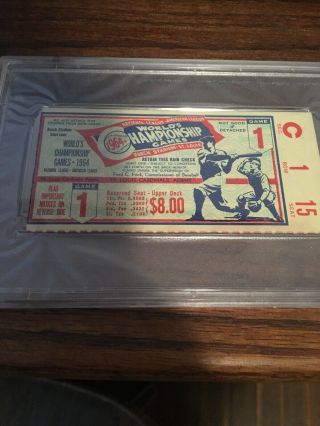1964 World Series Ticket Game 1 Yankees Cardinals Psa 5
