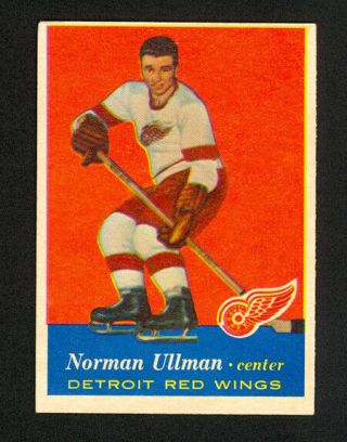1957 - 58 Topps Norm Ullman 46 - Rc - Detroit Red Wings - Ex