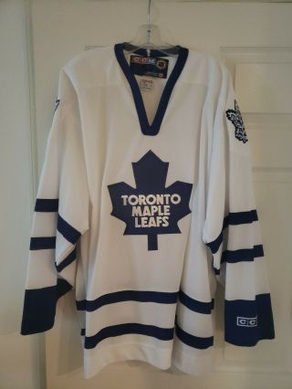 Vintage Ccm Toronto Maple Leafs Nhl Stitched Blank Hockey Jersey White Men Xxl