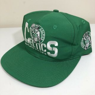 Vtg 90s Boston Celtics Snapback Hat Cap Green Osfa Adult Men 