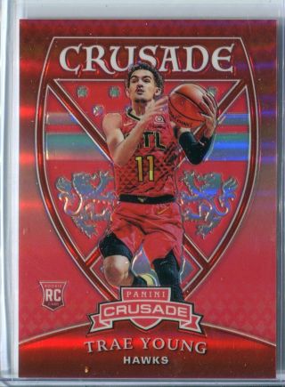 2018 - 19 Panini Chronicles Trae Young Crusade Red Prizm Rc 545 6/149 Hawks