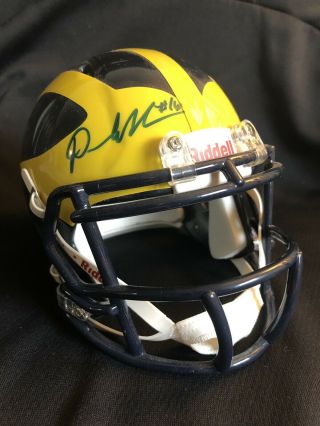 Denard Robinson Signed University Of Michigan Mini Helmet Wolverines