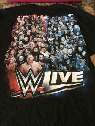2017 Wwe Wwf T - Shirt Wwe Live I Was There Raw & Smackdown Adult Large