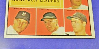 1961 Topps 44 AL Home Run Leaders w/ Mickey Mantle & Roger Maris Ex/Mt 5.  5 - 6.  0 2
