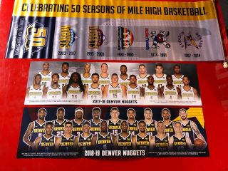 2 Denver Nuggets Team Posters (from Last 2 Years) & “50 Seasons " Wall Flag Too