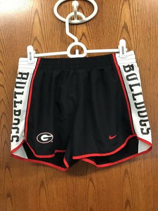 Nike Dri Fit Georgia Bulldogs Women’s Shorts Black W/ Red White Size Small 129