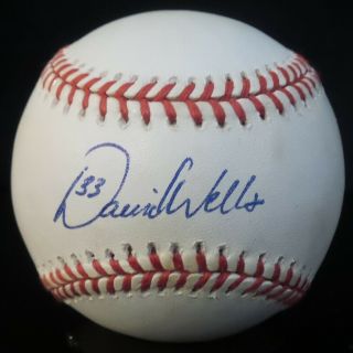 David Wells 33 Autographed Official National League League Baseball