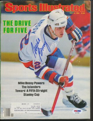 Mike Bossy Islanders Signed 5/14/84 Sports Illustrated Auto Psa/dna Ae12268