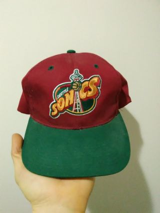 Vintage Seattle Sonics Supersonics Snapback Hat Baseball Cap Sports Specialties