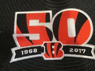 Cincinnati Bengals Vintage Embroidered Iron On Patch 5” X 3.  5 “ 50th Anniversary 2