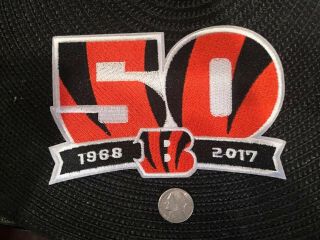 Cincinnati Bengals Vintage Embroidered Iron On Patch 5” X 3.  5 “ 50th Anniversary 3