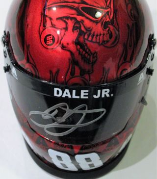 Dale Earnhardt Jr.  Signed Mini Racing Drivers Helmet W/coa Proof Junior Red