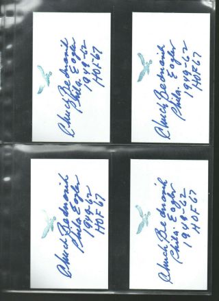 (7) Chuck Bednarik Autographed/auto/hand - Signed Index Card 3x5 B