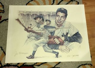 Yankees Joe Dimaggio Autographed John B.  Martin Print 5/325 - His Jersey Number