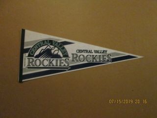 California League Central Valley Rockies Vintage 1993 Team Logo Baseball Pennant