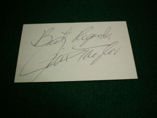 Jim Taylor Signed 3 X 5 Card Football Hall Of Fame (deceased)
