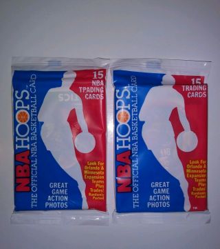 2 Packs Of 1989 Nba Hoops.  Michael Jordan Cards.  All Star Cards,  And Many More?