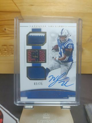 2018 National Treasures Nyheim Hines Autograph/auto Jersey Ball Colts /25