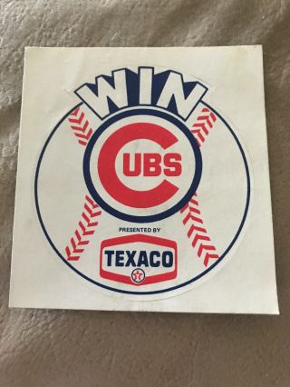 Vintage Cubs Win By Texaco Sticker Oil Chicago Cubs Decal 1970 