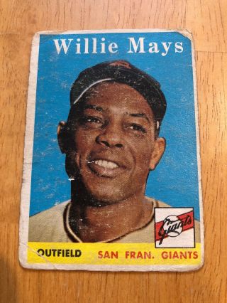 1958 Topps 5 - Willie Mays - Hof - San Francisco Giants - Poor/fair