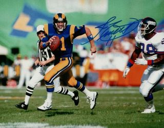 Jim Everett Signed Autographed 8x10 Photo Rams Scrambling Vs.  Giants