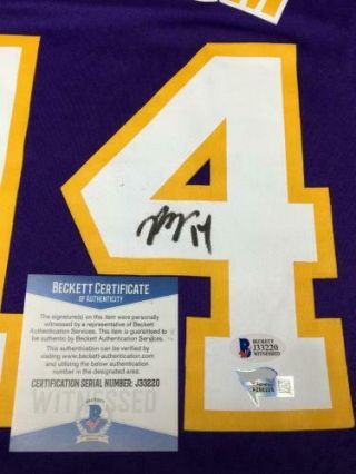 Brandon Ingram Signed Purple Lakers Basketball Jersey Fanatics/Beckett BAS 3