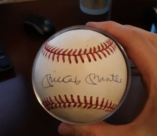 Mickey Mantle Autographed Rawlings Haiti American League Baseball Bobby Brown
