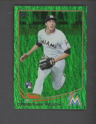 2013 Topps Update Emerald Us290 Christian Yelich Marlins Rc Rookie