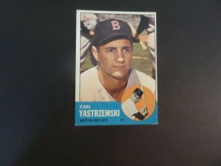 1963 Topps Carl Yastrzemski Red Sox Baseball Card Ex/mt 115 Bv $40.  00 1313