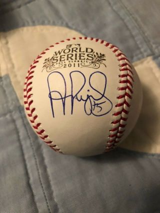 Albert Pujols Signed Autographed Oml 2011 World Series Baseball Jsa Cards