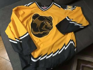 Ccm Boston Bruins Yellow Pooh Bear Alternate Third Hockey Jersey Xl