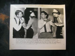Vintage Oct 15,  1951 Joe Dimaggio & Billy Martin Get Shots Wire Photo